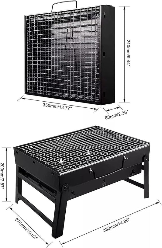 BBQ Grill Outdoor Charcoal Grills Portable Carbon Barbecue Stove for Picnic Garden Party Cooking Terrace Camping Travel Foldable Mini BBQ Grill Outdoor