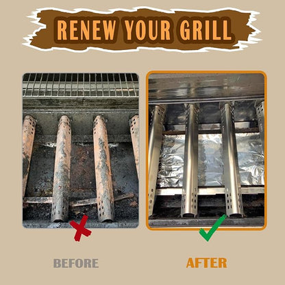 Grill Parts Kit for Char-Broil Performance 5 Burner, Stainless Steel | 5 Burners + 5 Heat Plates + 4 Crossover Tubes, Fits Char-Broil 463347519, 463243518, 463275717, Rust-proof, Even Heat