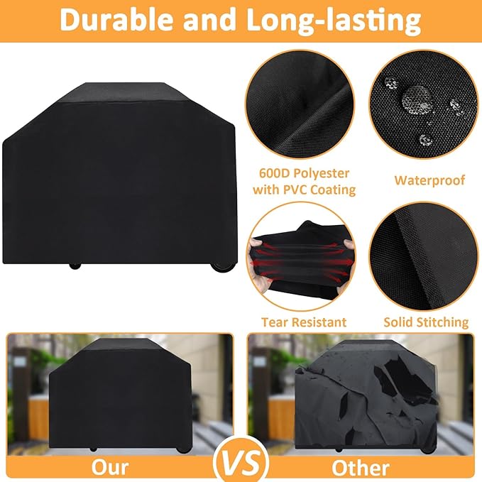 Grill Cover for Traeger New Ironwood Pellet Grill Replacement BAC646 Cover, Waterproof Full-Length Cover for Traeger Smoker Grill TFB61RLG Wood Pellet Models, 600D Outdoor Pellet BBQ Cover