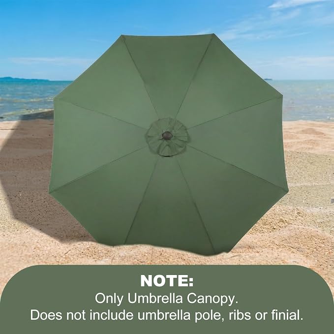 BPS Patio Umbrella Replacement Canopy for 10 ft 8 Ribs Table Umbrella, Outdoor Umbrella Replacement for Market Parasol, Canopy Only