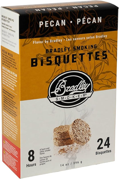 Bradley Smoker Pecan Bisquettes for Grilling & BBQ, 24 Pack