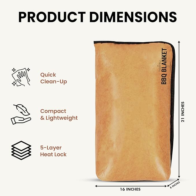 BBQ Blanket for Resting Meat, Reusable Meat Resting Bag for Smoking, BBQ Accessories for Brisket, Beef and Pork. Blanket for Grilling, Gifts for Men Women, BBQ Lovers Gift