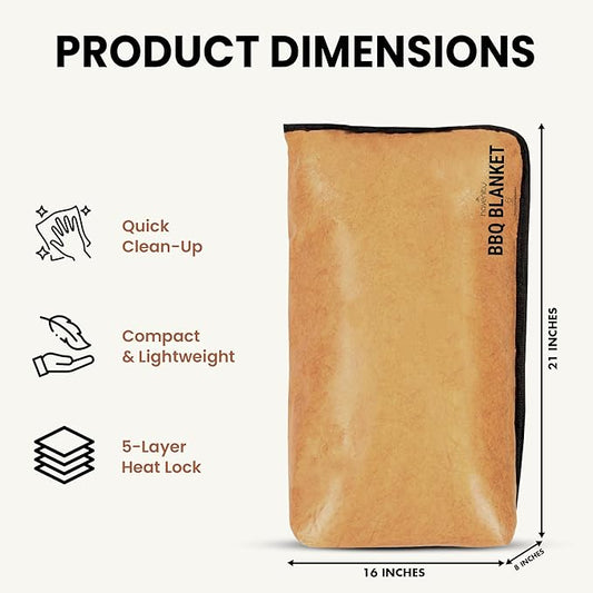 BBQ Blanket for Resting Meat, Reusable Meat Resting Bag for Smoking, BBQ Accessories for Brisket, Beef and Pork. Blanket for Grilling, Gifts for Men Women, BBQ Lovers Gift
