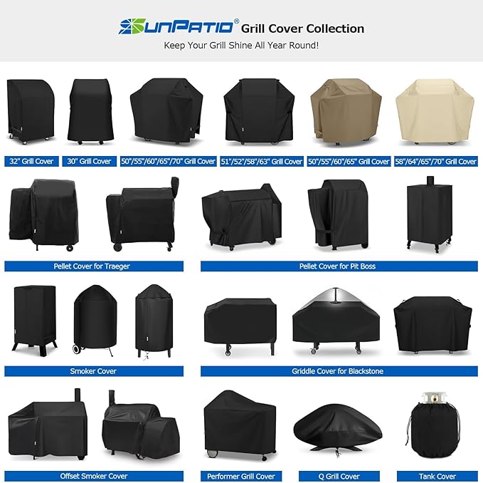 SunPatio 2 Burner Gas Grill Cover 32 inch, Heavy Duty Waterproof Small BBQ Grilling Cover, Compatible for Weber Char-Broil Nexgrill and More Grills with Collapsed Side Tables, All Weather Protection