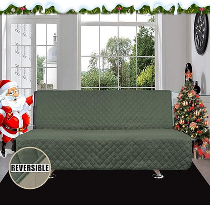 Easy-Going Reversible Couch Cover, Large Futon Sofa, Greyish Green/Beige | Machine Washable Slipcover For Dogs, Water Resistant Furniture Mat For Living Room, Non-Slip Sofa Cover, Pet Friendly