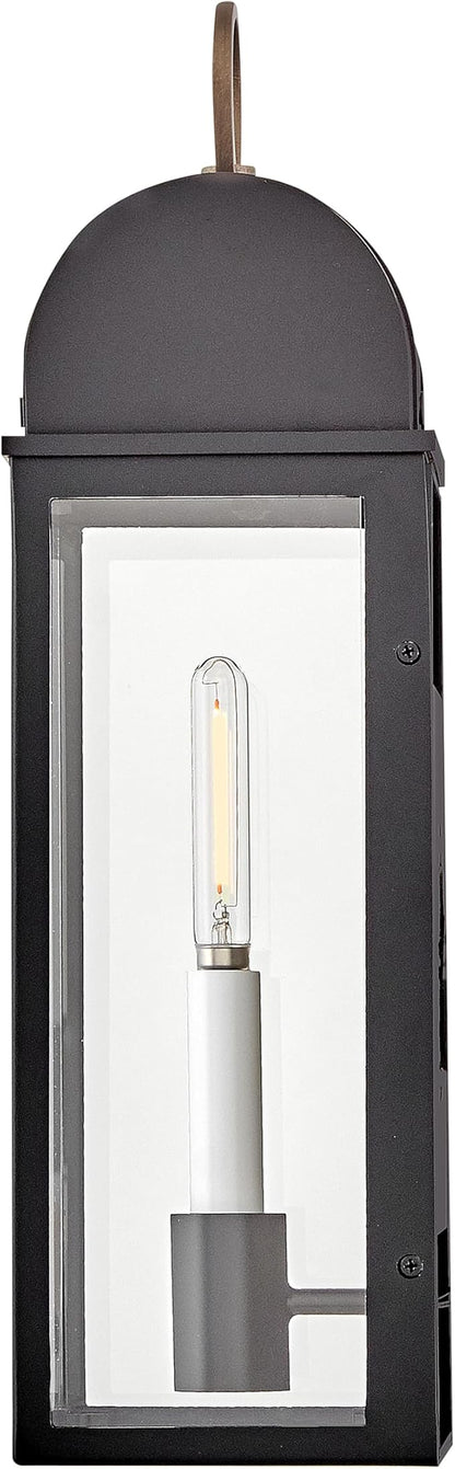 Hinkley Campbell Small Wall Mount Outdoor Lantern, Black/Burnished Bronze