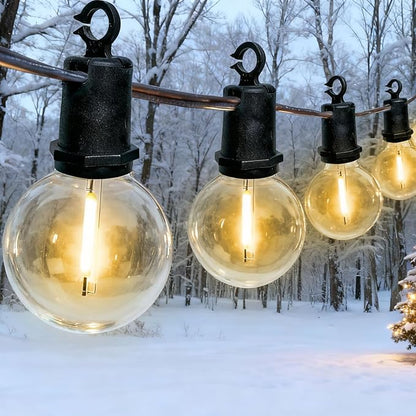LED Outdoor String Lights, 50FT 25 G40 Bulbs Shatterproof Patio Lights | Waterproof, Dimmable, UL Certified, Plug-In, Connectable, Hanging Light for Backyard Porch Home Decor, Warm White