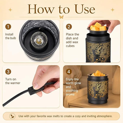 kobodon Wax Melt Warmer Metal Wax Warmer for Scented Wax (Flower Fairy) | Electric Fragrance Candle Oil Burner 2 in 1 Wax Melts as Gifts for Moms Grandma Women Girls