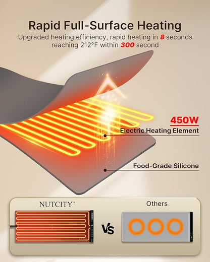 Warming Mat for Food Extra Large 32" x 16", Portable Food Warming Mat with 7 Temperature Settings & 8-Hour Timer, Tortilla Warmer for Gatherings, Parties (Large Size: 32" x 16")