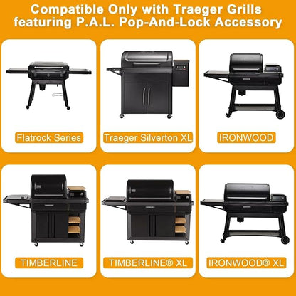 Roll Rack Hooks for Traeger Grills Ironwood, Timberline, Flatrock Series Accessories P.A.L. Pop-and-Lock Rail BAC644 BAC643 Adjustable Paper Holder Aluminum Foil Butcher Paper with 3 PCS Hooks