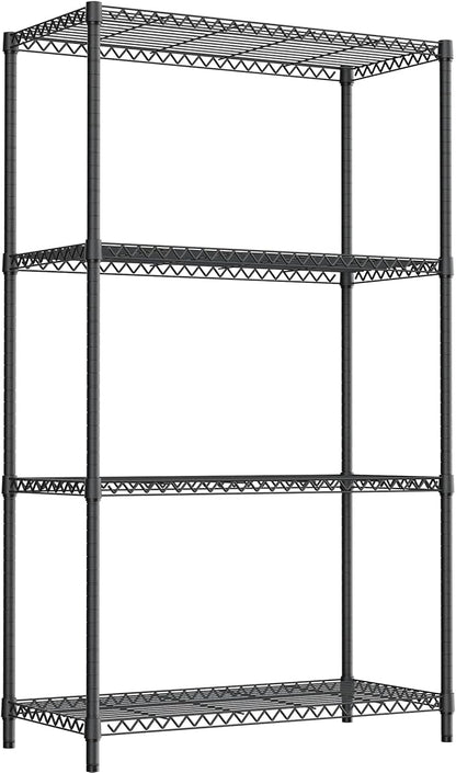 M MZG 2400LBS 35.5" W Standing Shelf Units Wire Rust-Proof Outdoor Storage Shelving 4-Tier Utility Shelving Unit for Garden Home,Kitchen,Office Dark Grey 17.7" D x 35.5" W x 59.4" H