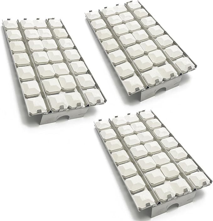 16-7/8" Stainless Steel Heat Plate, Coal Tray Ceramic Coal Ceramic Briquettes Replacement Parts for Lynx 27" 30" 36" 42" 48" 54" CS30, L27, L30, L30PSP, L36, L42, L54, L54PS, LBQ36, LBQ48 Gas grill