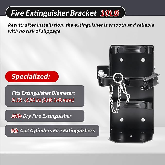 𝙐𝙥𝙜𝙧𝙖𝙙𝙚 10 LB Heavy Duty Fire Extinguisher Bracket 2 Pcs, Fire Extinguisher Mount St12 Steel, Fit 10 Lb Dry/5 Lb Co2 Extinguisher for School Vehicle Boat Truck Replace amerex 809