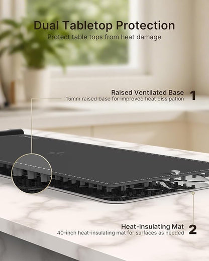 Warming Mat for Food Extra large 40" x 16", Portable Food Warming Mat with 7 Temperature Settings & 8Hour Timer, Tortilla Warmer for Gatherings, Parties (Extra Large Size: 40" x 16")