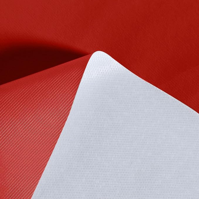 sancua 100% Waterproof Vinyl Tablecloth Table Cloth 60 Inch Round, Red | Oil Spill Proof, PVC Material, Wipe Clean Table Cover for Dining Tables, Buffet Parties and Camping