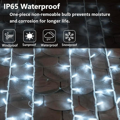 50 Counts Cool White LED Christmas Lights, 25ft Commercial Grade Outdoor String Lights - Waterproof UL Certified White Wire with 5mm Wide Angle Bulbs for Christmas Tree, Indoor & Outdoor Decor