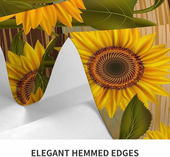 TKS MITLAN Tablecloth Sunflower Table Cloth Rectangle Table 60 x 84 Inch Retro Sunflowers on Wooden Board Kitchen Decorations for Home Dinner Party