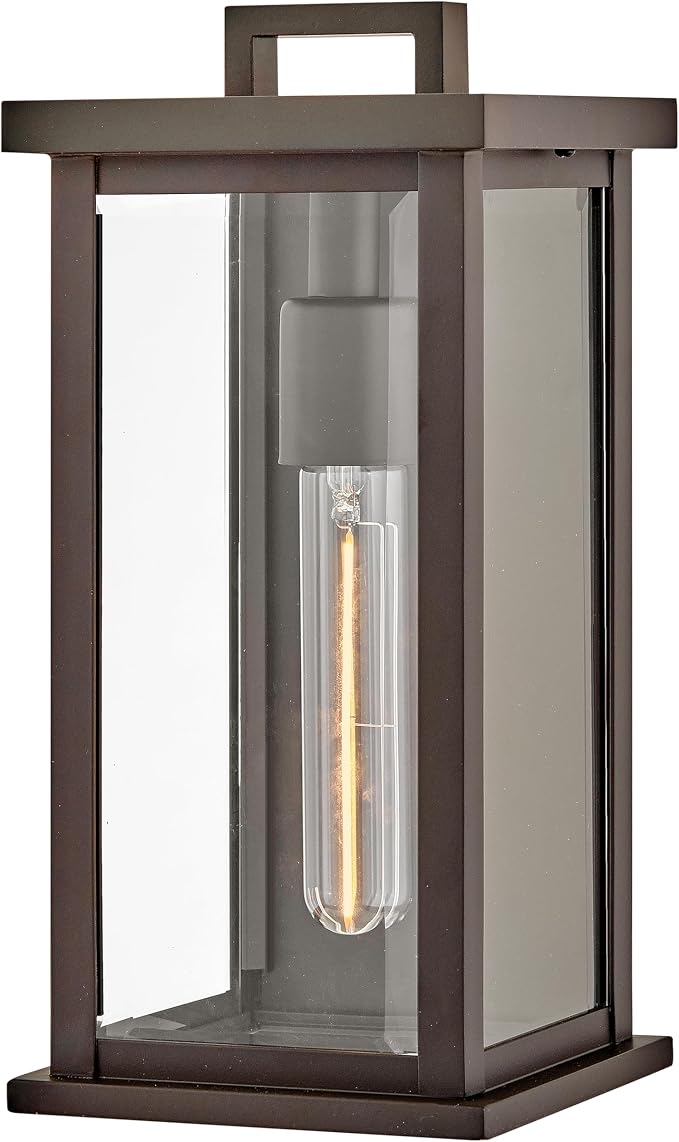 Hinkley Weymouth Small Outdoor Wall Rectangle Lantern, Oil Rubbed Bronze