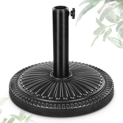 FRUITEAM 17.8" 33 lbs Round Patio Umbrella Base Pre-Filled Umbrella Stand Sun-Flower-Pattern Heavy Duty Market Umbrella Base Stand for Patio, Outdoor, Swimming Pool, Black