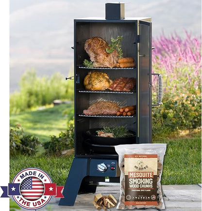 3.5 Lb. Bag Mesquite Wood Chunks by Mr. Bar-B-Q, Mesquite Smokey Spicy Flavor for Smoking, Grilling & Camping Essentials, Alternative for Charcoal Briquettes Can be Use on Gas, Wood Chunks for Smokers