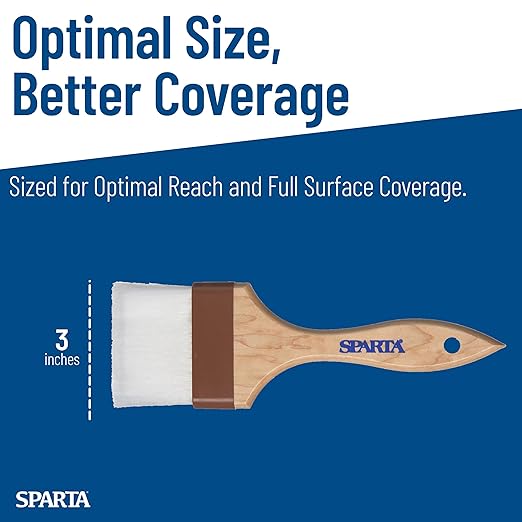 SPARTA 4039800 Nylon Wide Brush, Flat With Nylon Bristles, 3 Inches, Tan, (Pack of 12)
