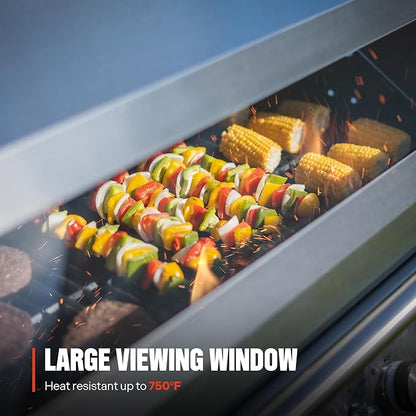 Monument Grills Denali Series, Denali 405 4-Burner Liquid Propane Gas Smart bbq Grill Stainless Steel with Rotisserie Kit(2 items)