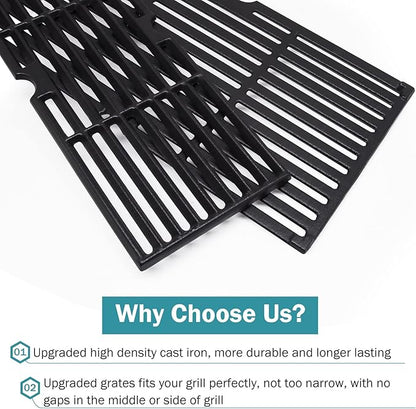 Criditpid Grill Grates for Charbroil Performance 4 Burner 463347017, 463335517, 463377017, 463243518, 463347519, 18 x 25 Inch Cooking Grates for Char-Broil Replacement Parts G470-0002-W1, G470-0003-W1