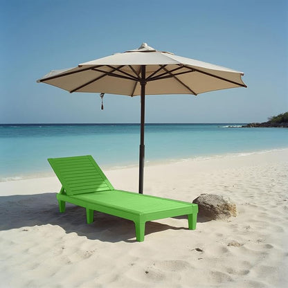 Nestl Sun Tanning Chair - Lime Green Chaise Lounge Chair Outdoor, Lightweight Pool Lounge Chairs, Adjustable 5-Position Reclining Lawn Chair, Waterproof Beach Outdoor Lounge Chairs
