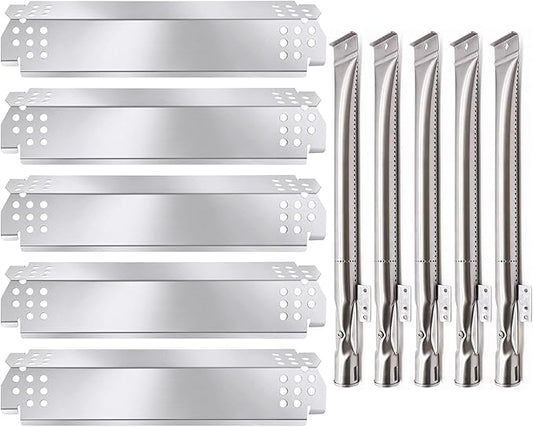 Criditpid Grill Replacement Parts for Nexgrill 5 Burner 720-0888, 720-0888N, 4 Burner 720-0783E, 720-0830H Nexgrill Parts, Grill Heat Shield Plates and Burner Tubes for Nexgrill Replacement Parts.