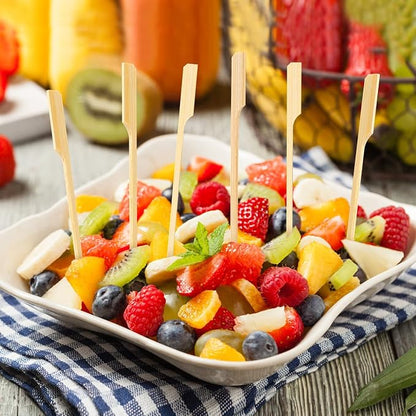 Bamboo Skewers 6 Inch, 200 PCS Cocktail Skewers for Appetizers, BBQ, Fruit Kabobs, Sandwich, Drink