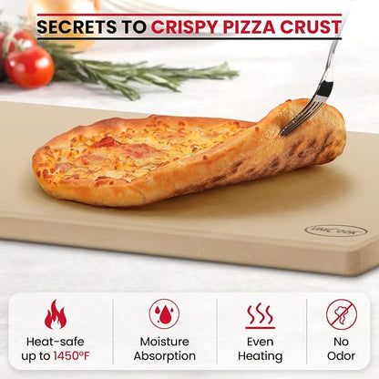 Unicook 22 Inch Extra Large Pizza Stone for Oven and Grill, Rectangular Baking Stone 22" x 14" x 0.6", Thermal Shock Resistant, Ideal for Baking Several Crispy Pizzas Bread