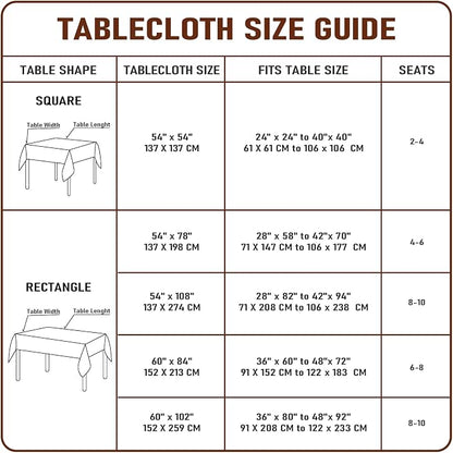 Clear Plastic Tablecloth Protector 54x54 inch Waterproof Oilproof Stain Resistant Wipeable Table Cover for Dining Tables