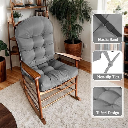 Adirondack Chair Cushion, Outdoor Patio Furniture Seat Pad, Waterproof | Waterproof cover with straps, PP cotton, high back thick seat pad for adirondack rocking chair indoor outdoor porch 44x19x4