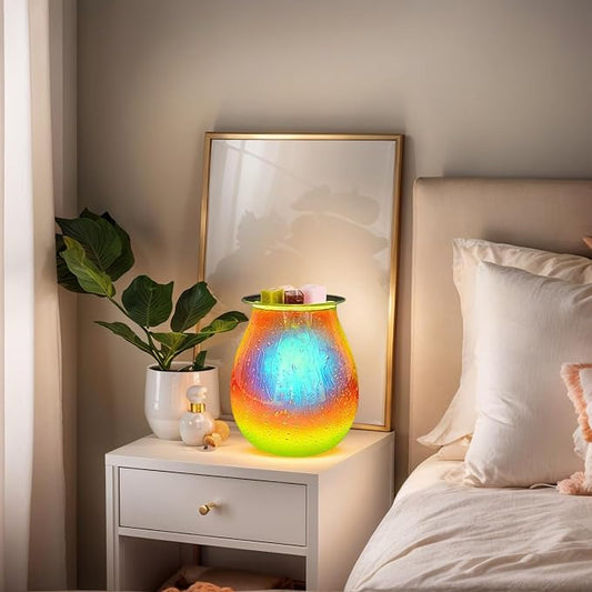 Dicimi Handmade 3D Droplet Candle Warmer Light, Electric Wax Melt Warmer with Warm Glow, Safe Flameless Aroma Lamp for Essential Oils, Unique Home Decor Gift for Women Mom Wife Birthday