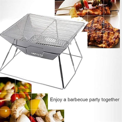 Charcoal Grill Outdoor Stainless Steel Barbecue Grill Charcoal Grill Portable Foldable for Camping BBQ Grill