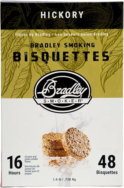 Bradley Smoker Bisquettes BTHC48 For Grilling and BBQ, Hickory, 48 Pack