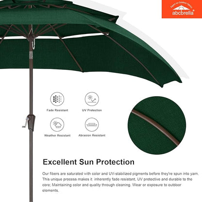 ABCCANOPY 5-Year 10-Year No Fading 9FT 3 Tiers Patio Umbrella, Outdoor Table Umbrella with 8 Sturdy Ribs for Deck, Backyard, Garden, Yard