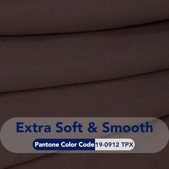 PureFit Stretch Chair Covers Fleece Couch Covers for Sofa Chocolate | 1-Piece Spandex Couch Cover Soft Couch Protector, Sofa Cover Washable with Non Skid Foam and Elastic Bottom for Kids, Dogs