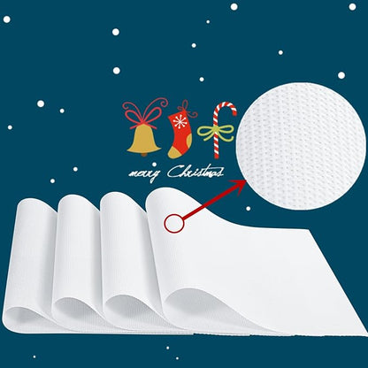 Zupro Placemats Set of 4 Washable Heat-Resistant Non Slip Braided Table Mats Woven PVC Vinyl Kitchen Dining Patio Table Place Mats for Dinner Parties BBQs Indoor and Ourdoor Use.18"x12"(White)