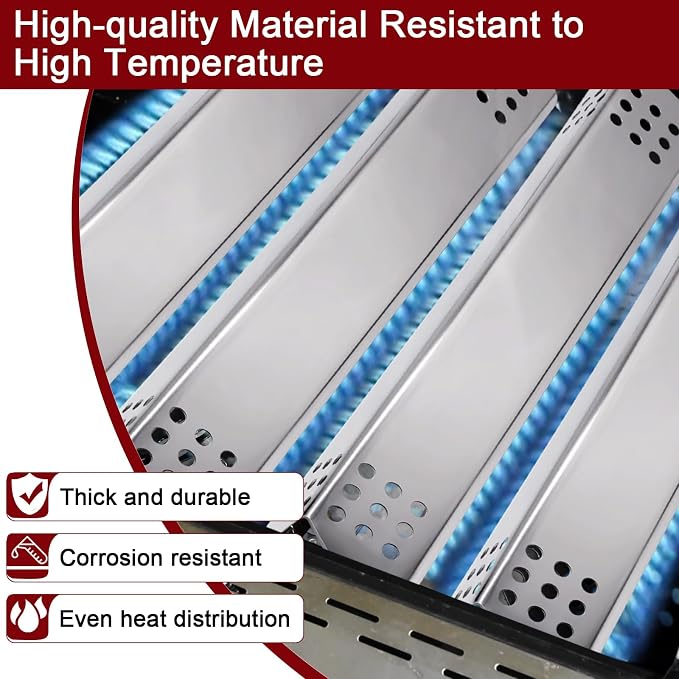 Hiorucet Grill Replacement Parts for kitchenaid 720-0954 720-0954A 720-0733A 720-0733 720-0733D 730-0733A 720-0954L, Grill Grate, Burner, Heat Plate and Igniter for Kitchen Aid 4 Burner Gas Grill