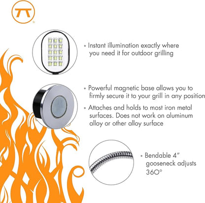 Outset Magnetic Grill Light, Rotating and Flexible Neck, 11"