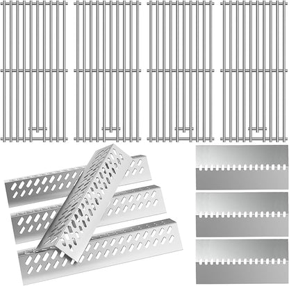 Grill Replacement Parts for Bull 16517 16631 16520, Stainless Steel Grill Grates, Flame Tamers, Heat Shields for Bull Angus 4 Burner 47628 47629, Outlaw 26038, Steer Premium 69008, Lonestar 87049