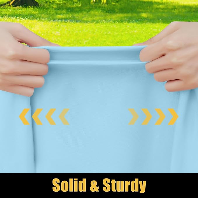Smiry Rectangle Picnic Table Cloth, Waterproof Elastic Fitted Tablecloths for 5 Foot Tables, Washable Polyester Table Cover for Camping, Indoor and Outdoor (Light Blue, 30"x60")