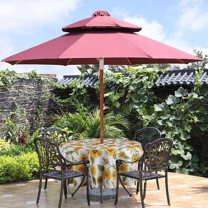 EHouseHome Outdoor Indoor 70inch Round Tablecloth with Umbrella Hole and Zipper, Waterproof Zippered Patio Table Cloths, Spring/Summer Table Covers for Backyard Circular Table/BBQs/Picnic