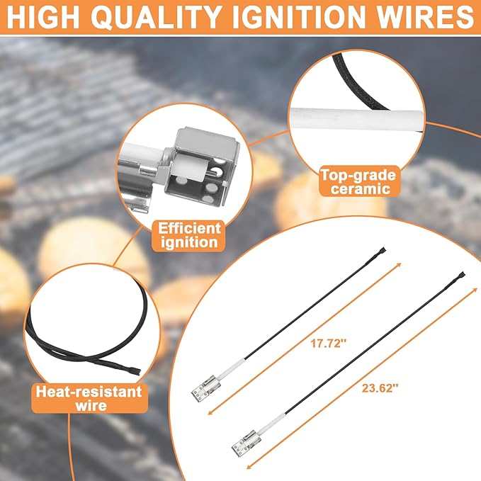 G511-0055-W1 Grill Igniter DHLG-5A for Charbroil Igniter Replacement, G515-0030-W2 5 Outlet Electronic Ignition Module w/ Wires & 2 Push Buttons for Charbroil Grill Replacement Parts Surefire Ignitor