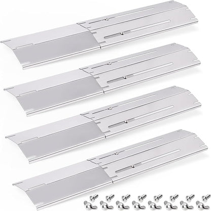 Adjustable Universal Stainless Steel Grill Heat Plates Shield, Heat Tent, Burner Cover, Heat Deflector, Heat Diffuser, Flame Tamer For Nexgrill, Dyna Glo, Charbroil, Brinkmann Grill Replacement Parts.