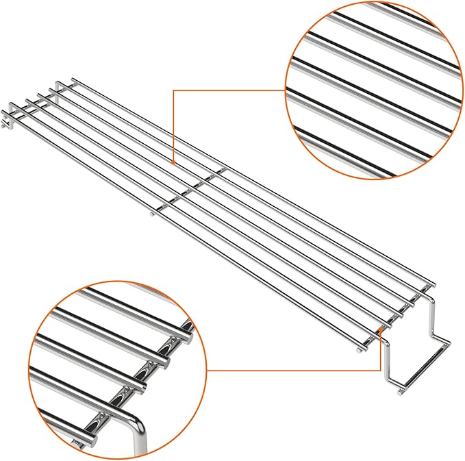 7641 Warming Rack for Weber Spirit 300 & GS4 Spirit II 300 Series E-310 320 330 S-310 320 330 Gas Grills with Front Control Knobs, Upper Rack for Weber Genesis Silver Gold B/C Gas Grill, 24.8 Inch