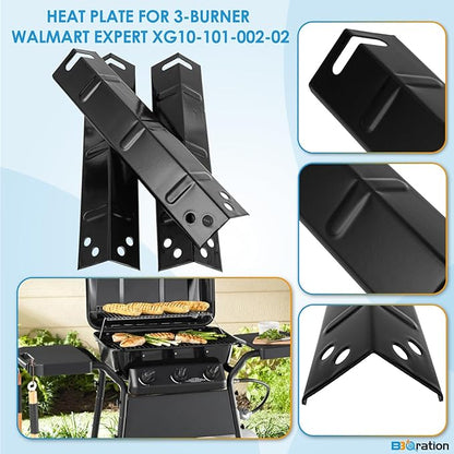 Grill Replacement Parts for 3-Burner Walmart Expert Grill XG10-101-002-02, Cooking Grate and Heat Plates Replacement Parts for Expert Grill Parts