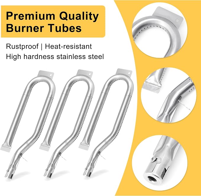 Grill Parts for Members Mark BQ05046-6 BQ05046-6-A BQ06042-1 BQ05046-6A, Stainless Steel Heat Plates, Burners and Grill Grates Replacement for Members Mark Gas Grill