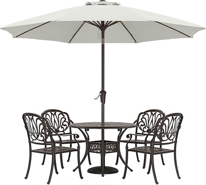 ABCCANOPY 9FT Outdoor Patio Umbrella, 8 Ribs Table Umbrella w/Crank for Easy Set Up, Suitable for Garden, Lawn, Deck & Backyard (Light Beige)